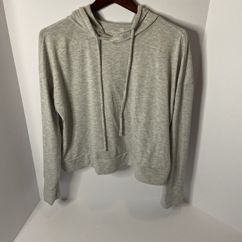 Gapfit Womens Pullover Long Sleeve T Shirt Size L Grey Thumbholes